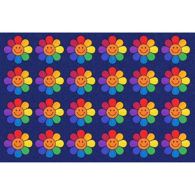 RainbowFlowersClassroomSeatingRug