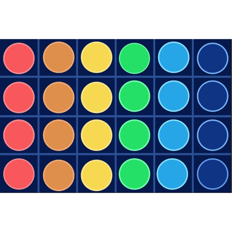 Rainbow Reverie Grid and Circle Seating Rug