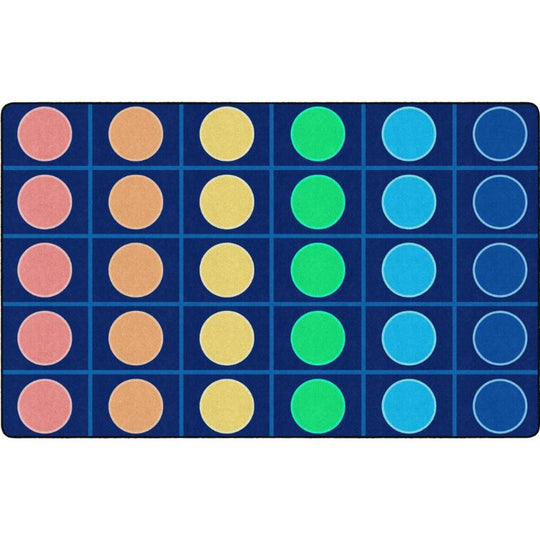 Rainbow Reverie Grid and Circle Seating Rug