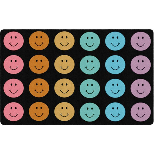 Rainbow Reflections Happy Face Seating Rug