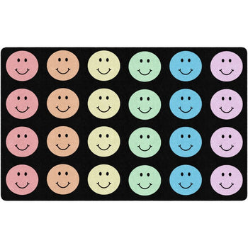 Product: Rainbow Reflections Happy Face Classroom Rug