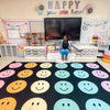 Rainbow Reflections Happy Face Classroom Seating Rug