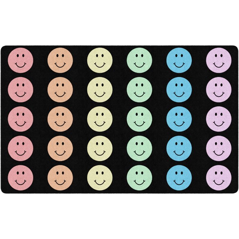 Rainbow Reflections Happy Face Rug