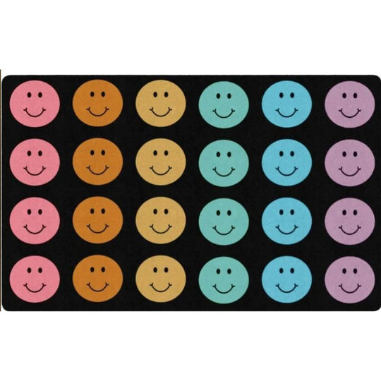 Rainbow Reflections Happy Face Rug - Factory Second