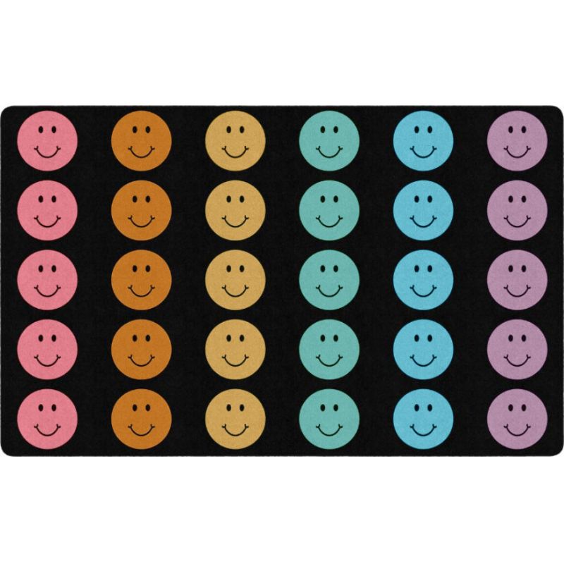 Rainbow Reflections Happy Face Rug