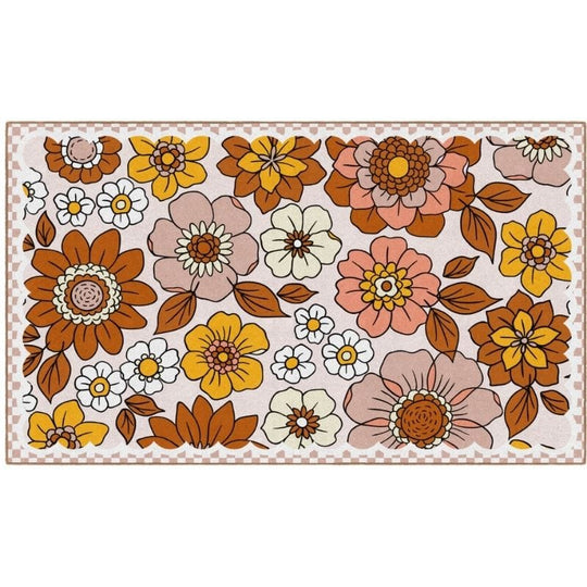 Retro Floral Area Rug