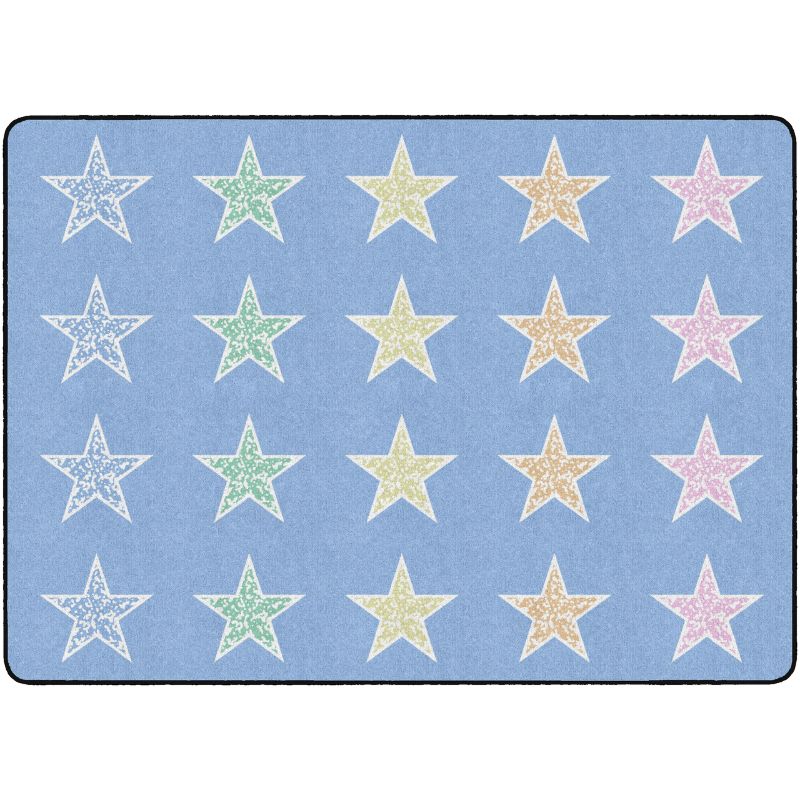 Rug with star pattern on a blue background