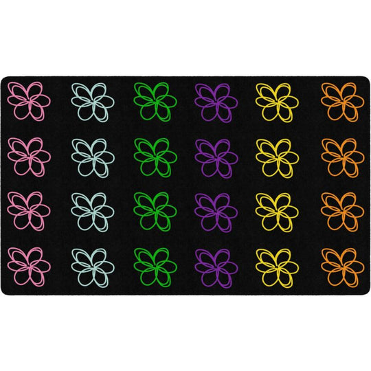 Scribble Flower Sample Colorful Seating Rug