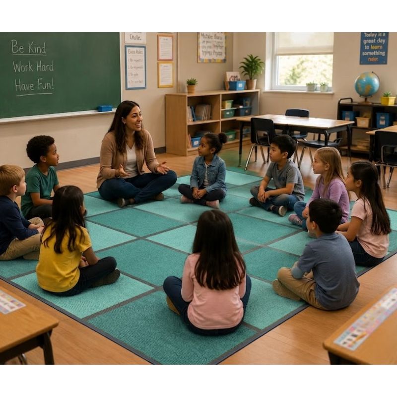 SeafoamSymphonyCheckeredClassroomRug