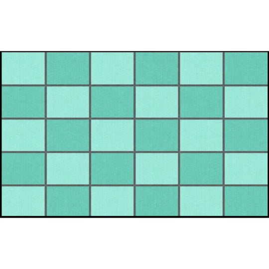 Seafoam Symphony Checkered Classroom Rug