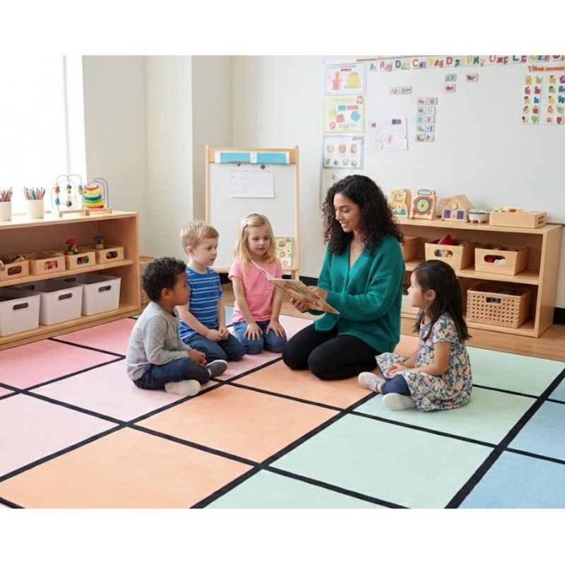 Pastel Paradise Classroom Seating Rug - Factory Second