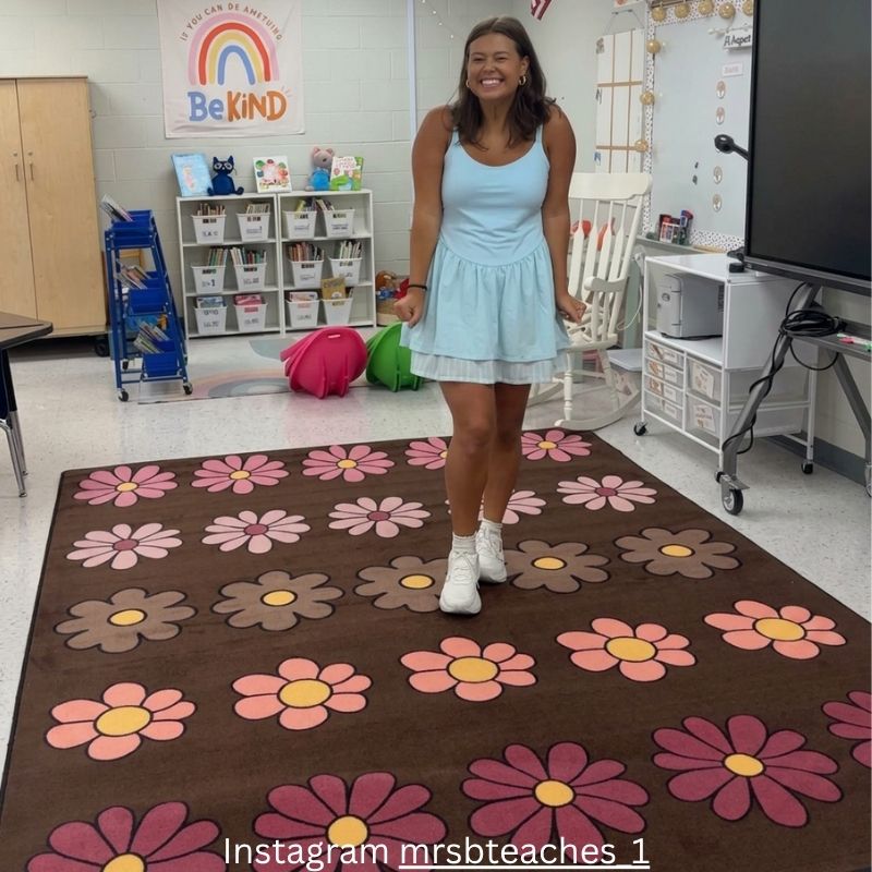 Boho Flower Power Seating Rug