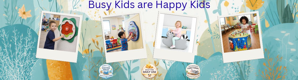 Waiting Area and Wall Toys for Busy Kids While They Wait at the Doctors Office, Therapy Clinic and Places Children Gather.