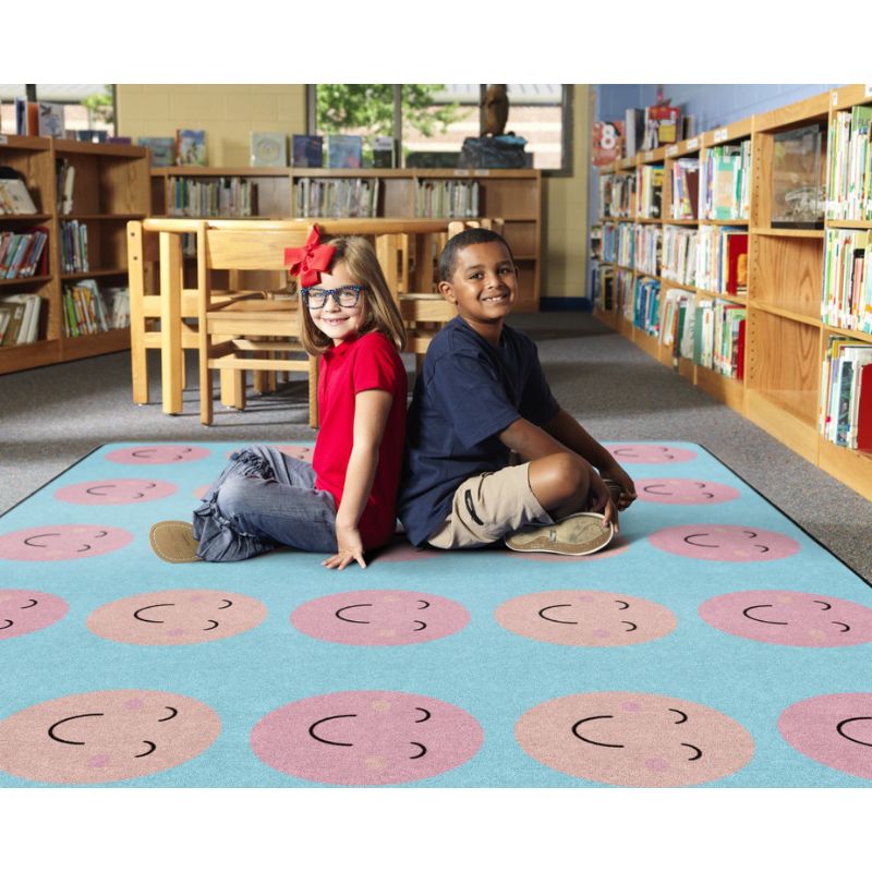 Ocean Oasis Smiley Face Classroom Rug