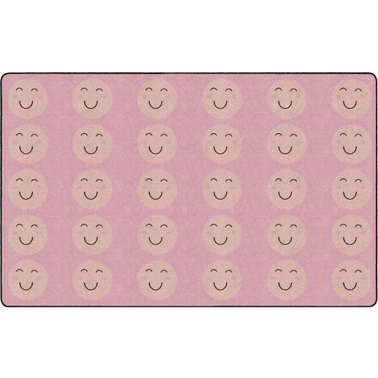 Smiley Face Peach Oasis Classroom Seating Rug