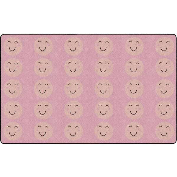 Smiley Face Peach Oasis Classroom Seating Rug