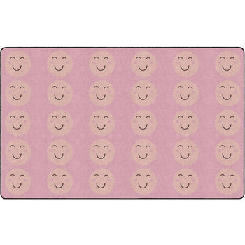 Smiley Face Peach Oasis Seating Rug