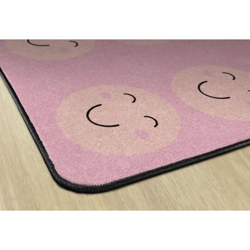 Smiley Face Peach Oasis Classroom Seating Rug