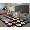 Smiley Seating Pastel On Black School Rug
