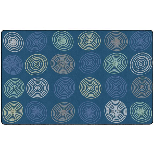 Teal Blue Calming Circles Seating Rug
