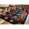 The Alphabet Pictures Classroom Seating Rug offers an engaging and interactive platform for early learners to explore the alphabet, phonics, and storytelling in a playful and relaxing setting.