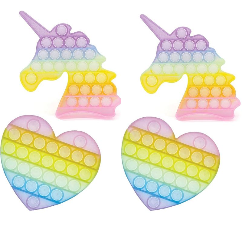 Rainbow Heart and Unicorn Bubble Pop Set