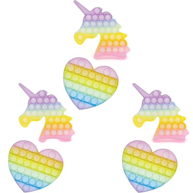 Rainbow Heart and Unicorn Bubble Pop Set