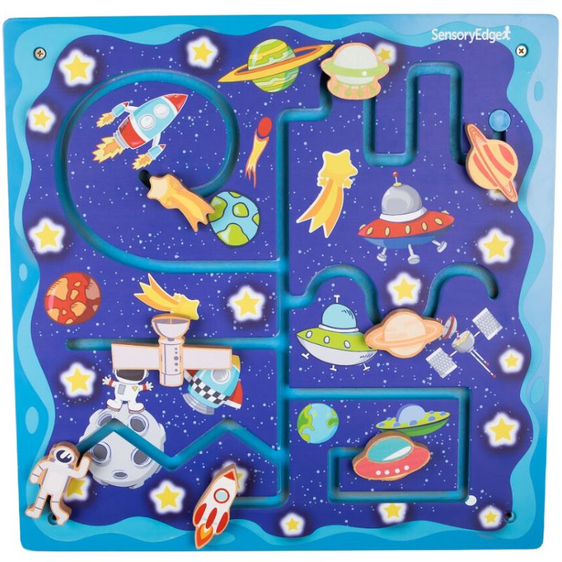 Space Travel Pathfinder Wooden Wall Toy - SensoryEdge