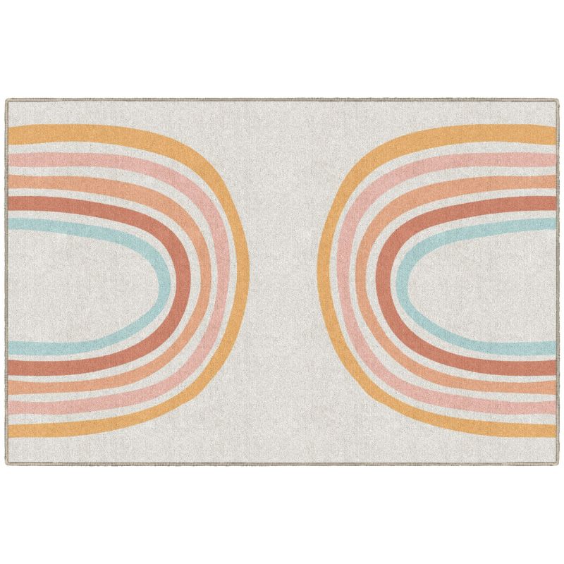 Good Vibes Retro Rainbow Area Rug