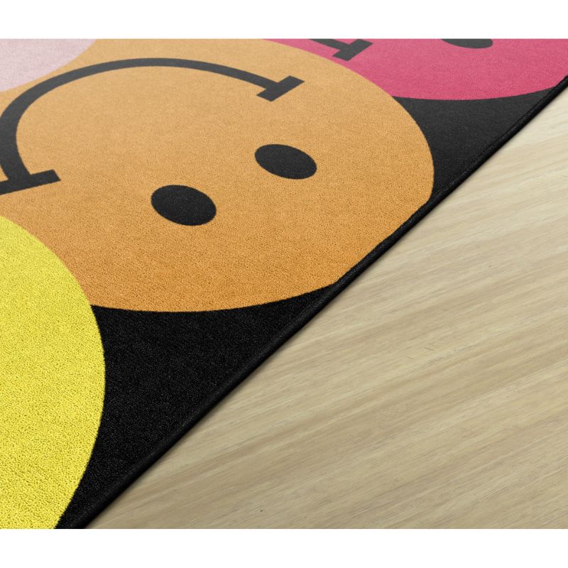 Big Rainbow Smiley Faces Rug