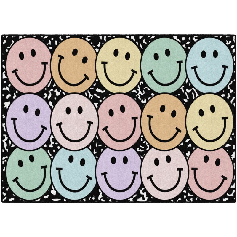 Pastel Smiley Faces on Notebook Rug