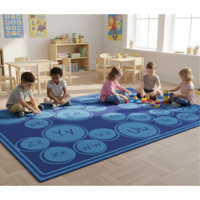 Alphabet Bubbles Classroom Rug