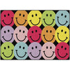 Big Rainbow Smiley Faces Classroom Rug