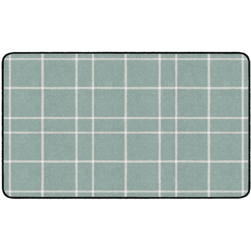 Blue Check Farmhouse Classroom Rug