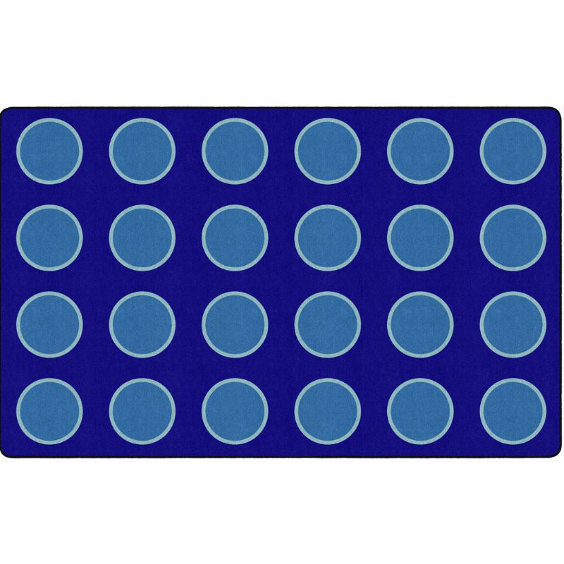 Bold Blue Seating Circles Classroom Rug