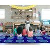 Bold Blue Seating Circles Rug