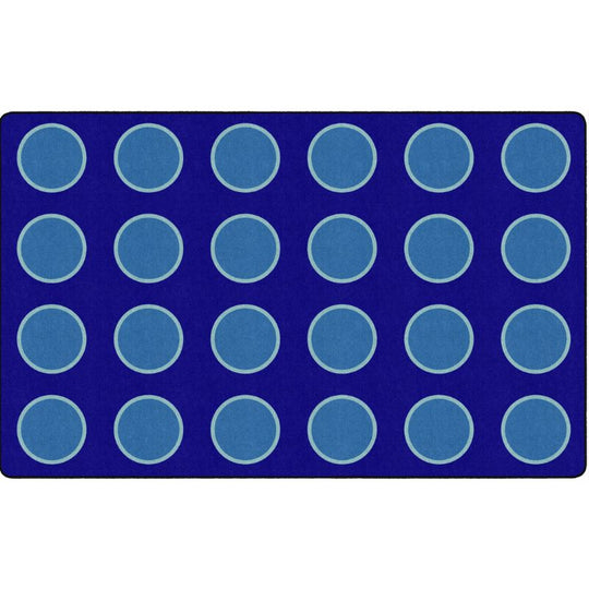 Bold Blue Seating Circles Classroom Rug