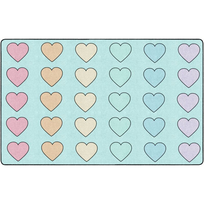 Candy Hearts Classroom Seating Rug