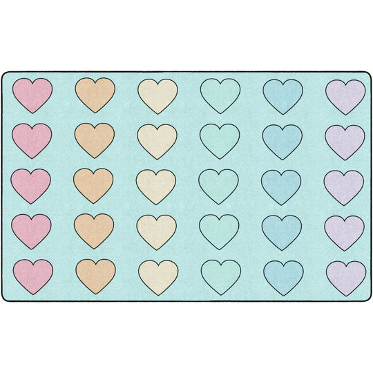 Candy Hearts Classroom Seating Rug