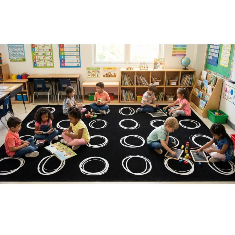 Circle Sampler Classroom Seating Rug