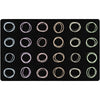 Circle Sampler Pastel on Black Seating Rug