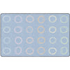 Circle Sampler Pastel on Blue Classroom Rug
