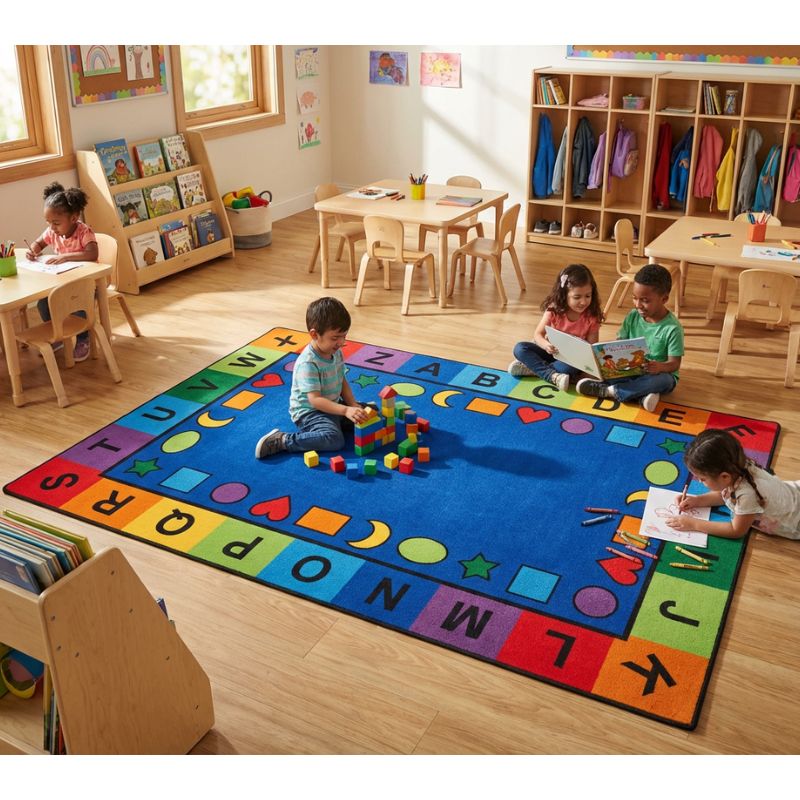 Classroom Shapes Alphabet Seating Rug