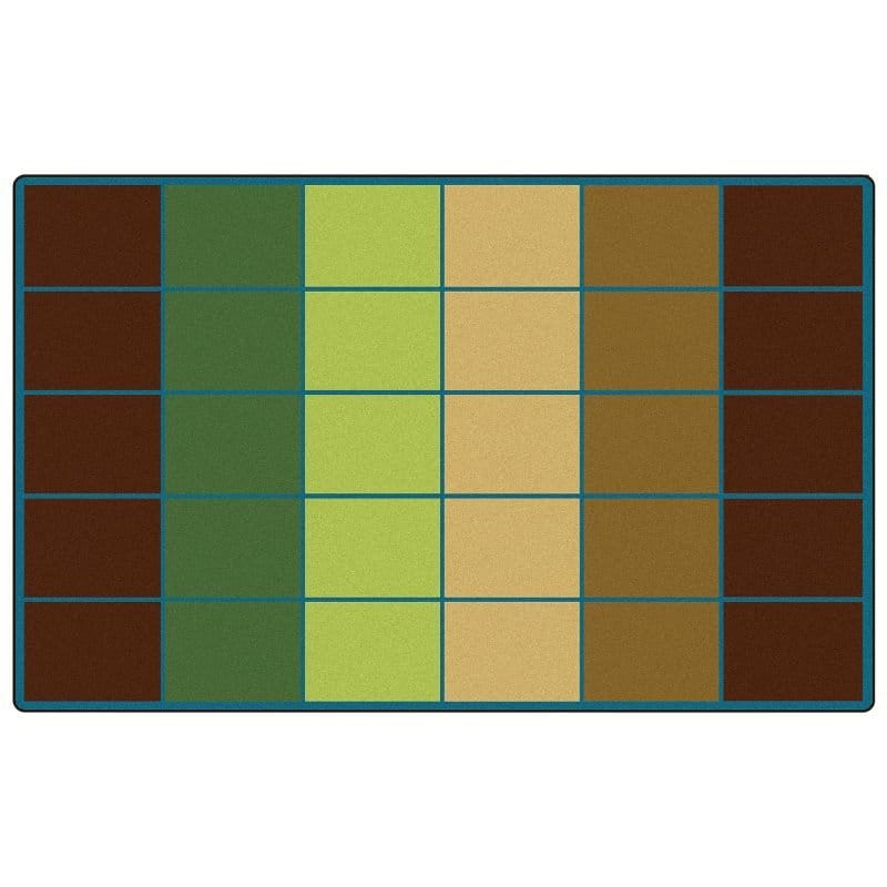 Colorful Rows Seating Rug in Nature Colors - Classroom Seating