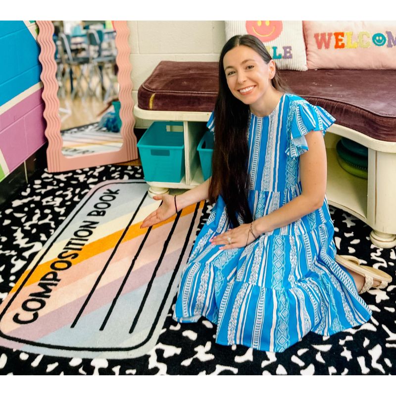 Composition Book Classroom Rug