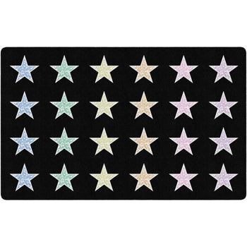 Composition Book Pastel Stars Seating Rug