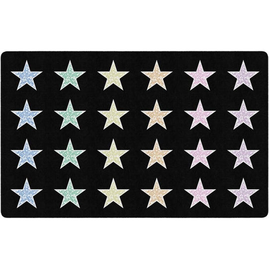 Composition Book Pastel Stars Seating Rug