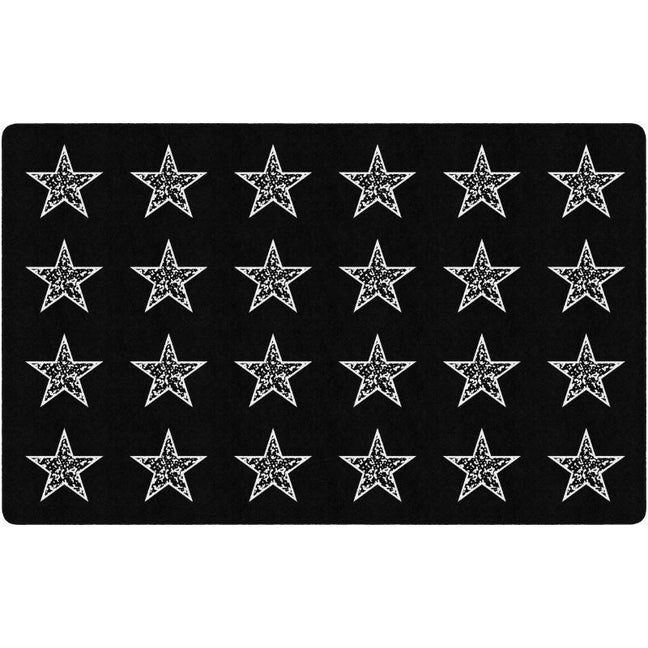 Composition Book Stars On Black Classroom Rug