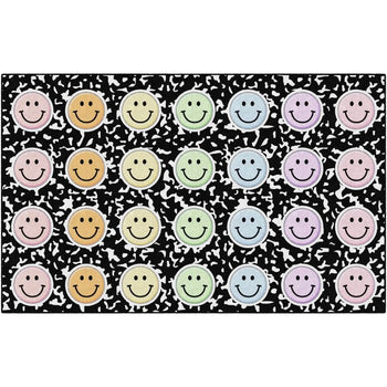 Composition Book with Pastel Smiley Faces Rug