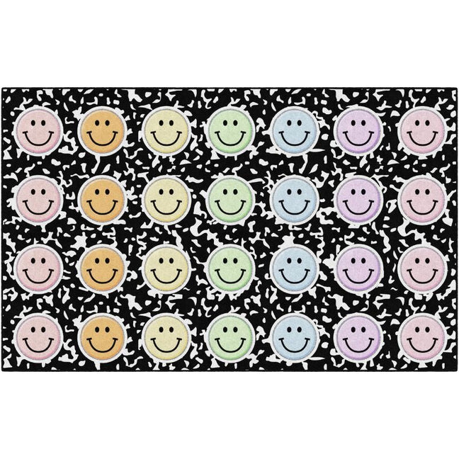 Composition Book with Pastel Smiley Faces Rug